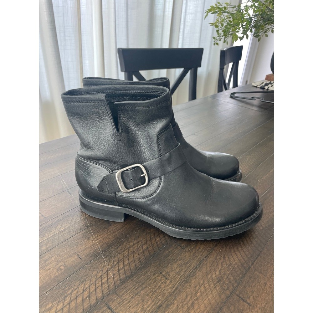 Frye Black Leather Veronica Booties